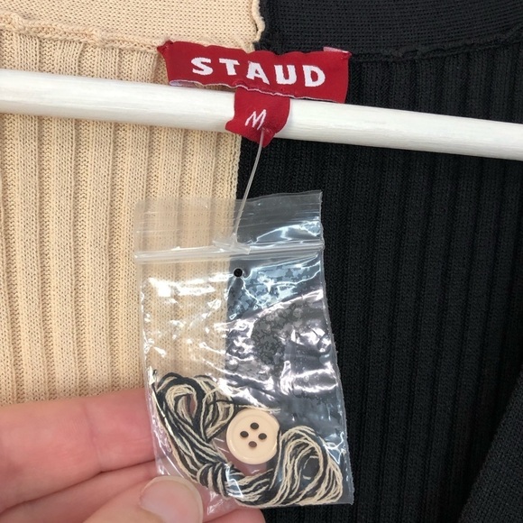 STAUD Shoko Colorblock Midi Sweater Dress Medium - Picture 4 of 15